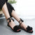 Real Fur Ankle Strap Gladiator Sandals Women Flats