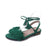 Real Fur Ankle Strap Gladiator Sandals Women Flats