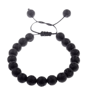 Round Black CZ Zircon Pave Lava Weaving
