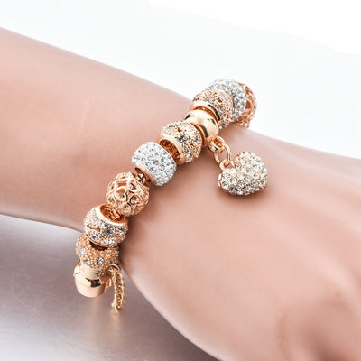 Luxury Crystal Heart Charm Bracelets&Bangles