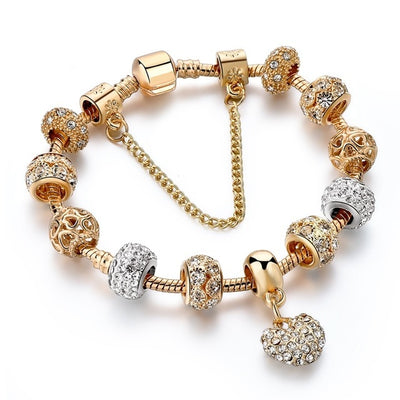 Luxury Crystal Heart Charm Bracelets&Bangles
