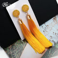 Fashion Bohemian Tassel Crystal Long Earrings