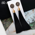 Fashion Bohemian Tassel Crystal Long Earrings