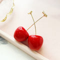 Acrylic red cherry earrings ladies temperament