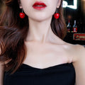 Acrylic red cherry earrings ladies temperament
