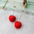 Acrylic red cherry earrings ladies temperament