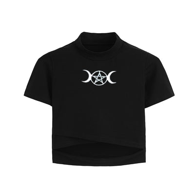 Shirt Women T-Shirts Moon Tops Tee for Gothic