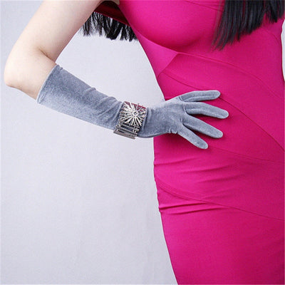 Gloves Short Wine Red Crimson Super Long
