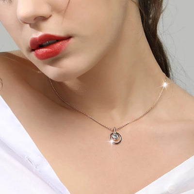 Classic Circle Round Pendant Necklace
