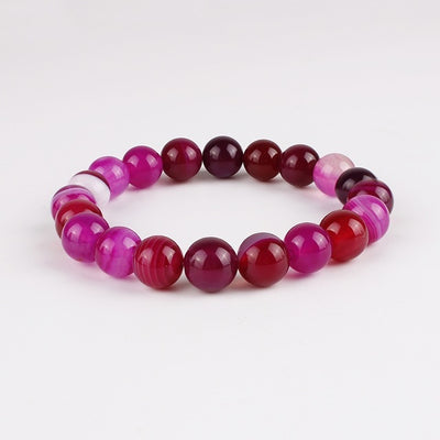 Trendy Natural Stone Love Purple Bead Bracelet